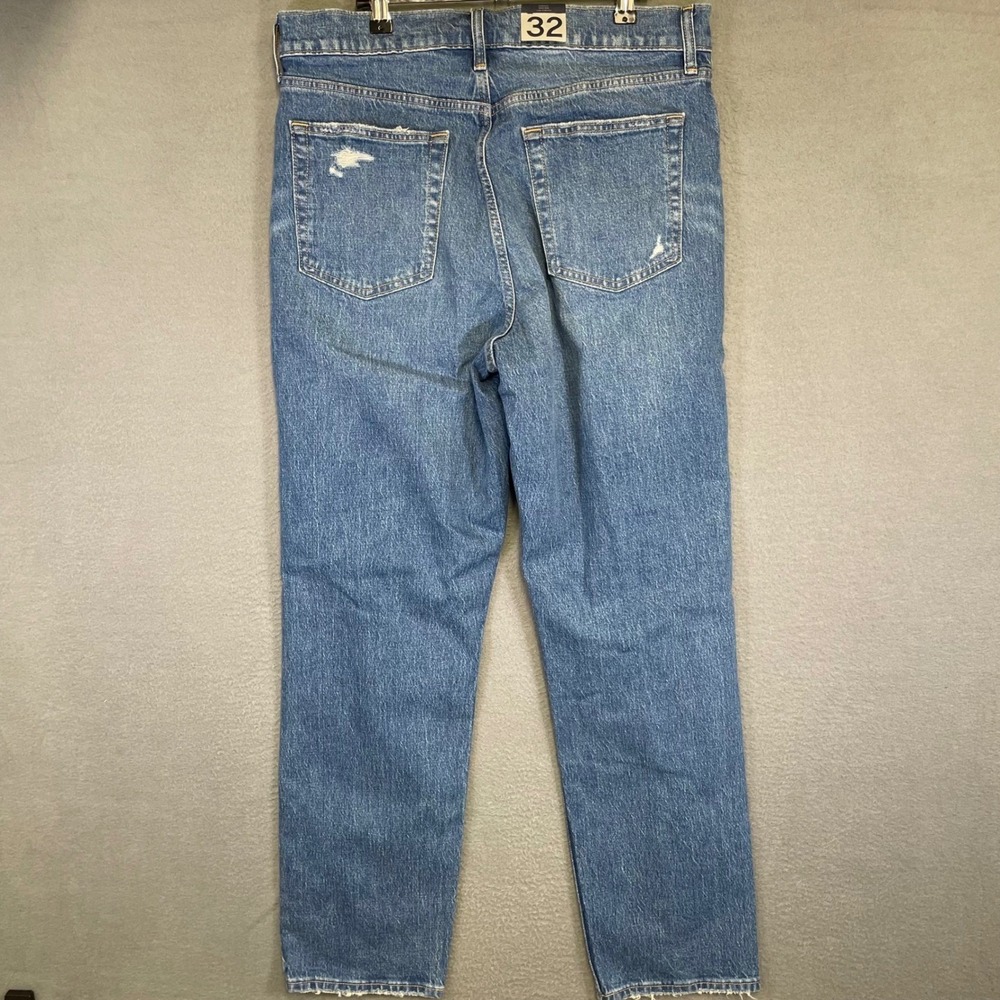 Gap Cheeky Straight Jeans Womens 32/14 Tall Blue Distressed‎ High Rise 630193